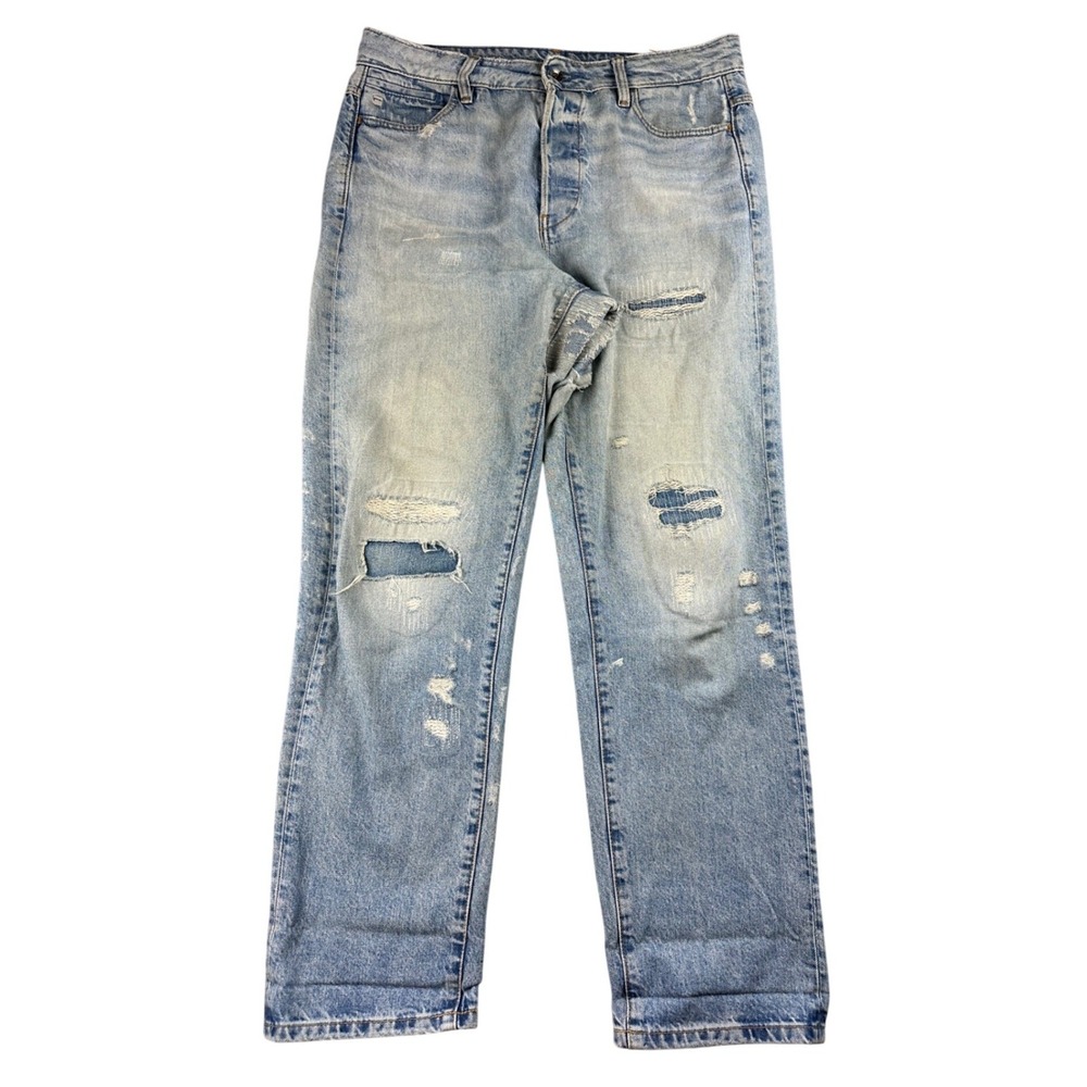 G-Star Raw Jeans Women 29x32 Midge Saddle High Boyfriend Straight Distressed